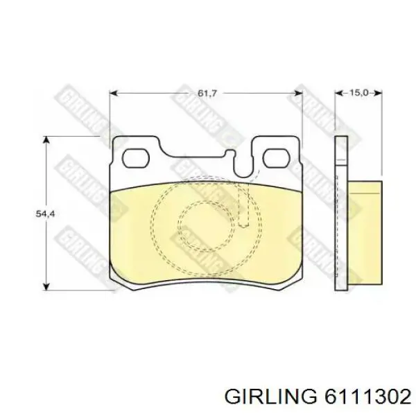 6111302 Girling колодки тормозные задние дисковые