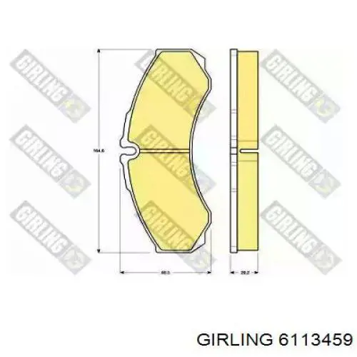 6113459 Girling колодки тормозные задние дисковые