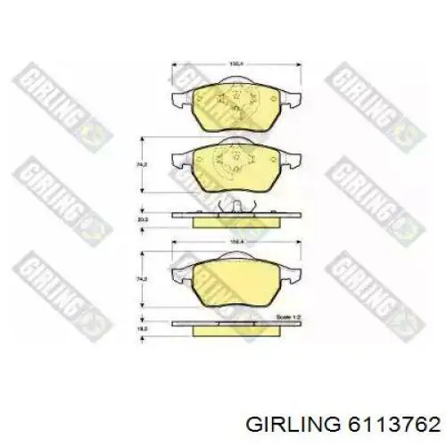 6113762 Girling колодки тормозные передние дисковые