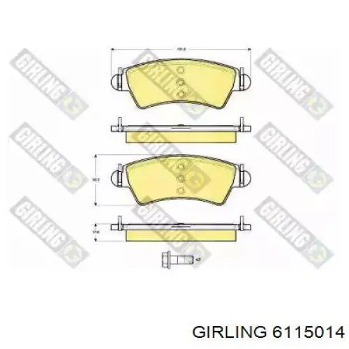 6115014 Girling колодки тормозные передние дисковые