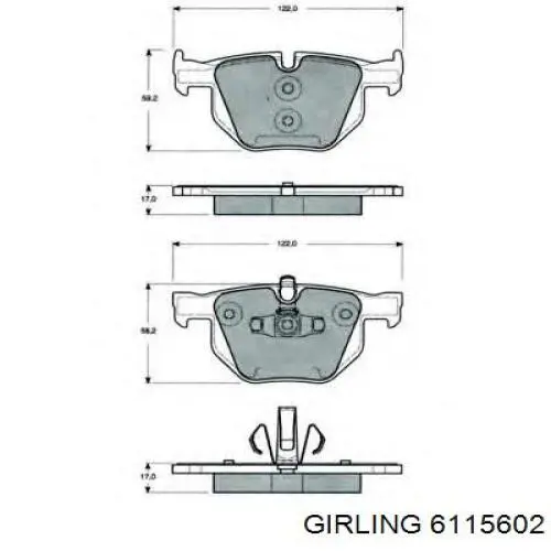 Колодки дисковые  Girling 6115602 цена, от 38.19 USD
