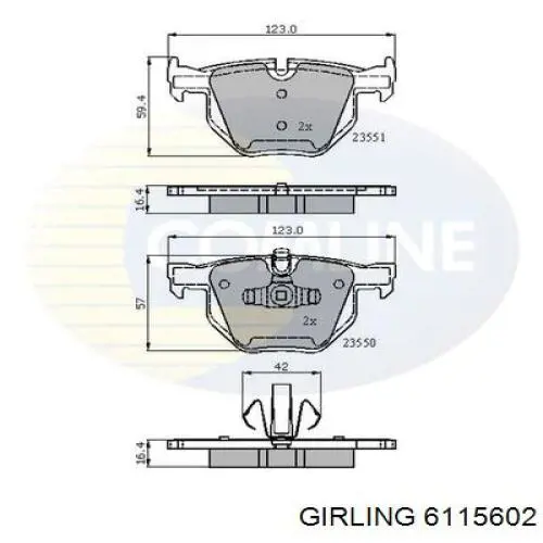 Купить 6115602 Girling Колодки тормозные задние, дисковые