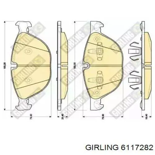 6117282 Girling колодки тормозные передние дисковые