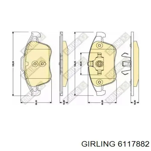 Передние тормозные колодки 6117882 Girling