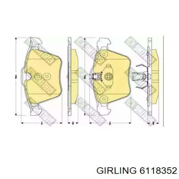 6118352 Girling колодки тормозные передние дисковые