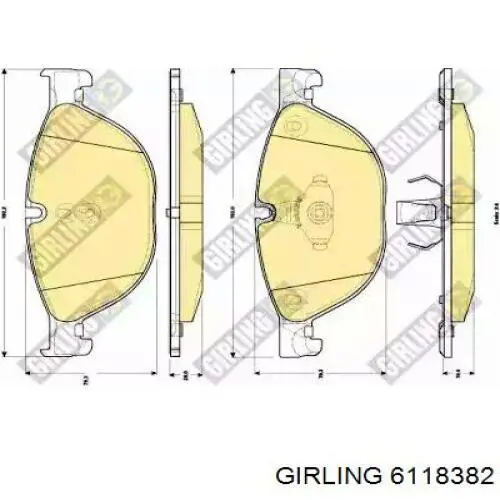 Передние тормозные колодки 6118382 Girling