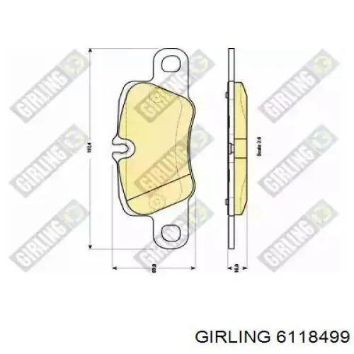 Задние тормозные колодки 6118499 Girling