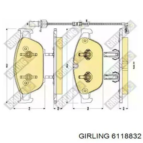 Передние тормозные колодки 6118832 Girling