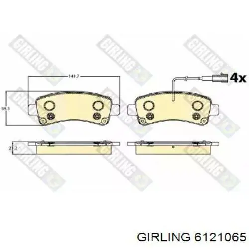 6121065 Girling колодки тормозные задние дисковые