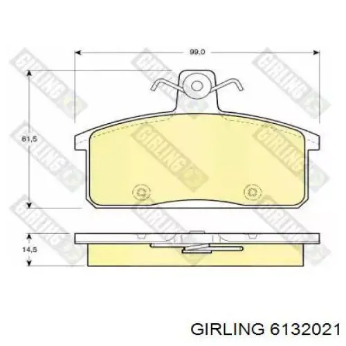Передние тормозные колодки 6132021 Girling