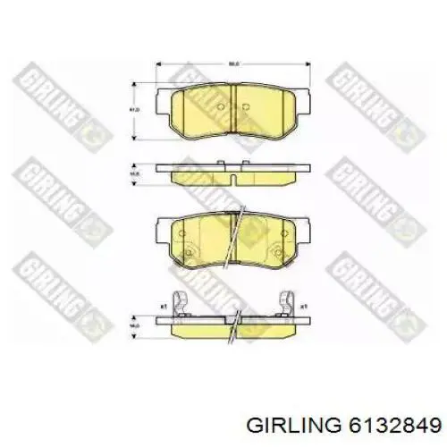 Задние тормозные колодки 6132849 Girling