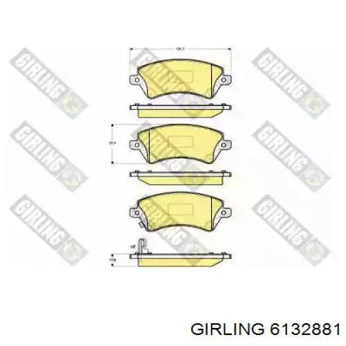 Передние тормозные колодки 6132881 Girling