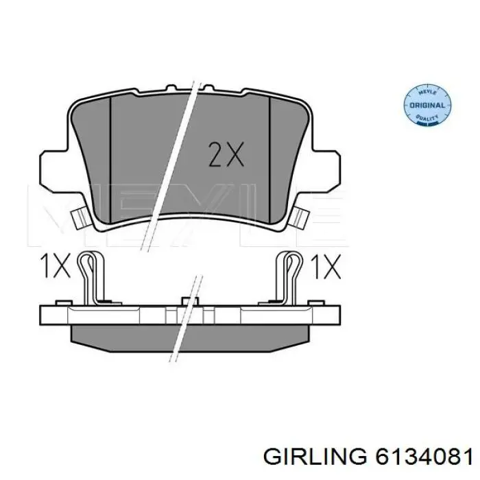 Задние тормозные колодки 6134081 Girling