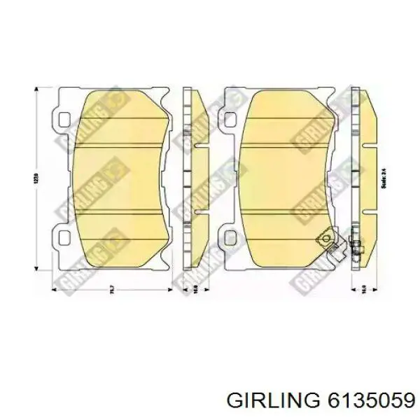 Передние тормозные колодки 6135059 Girling