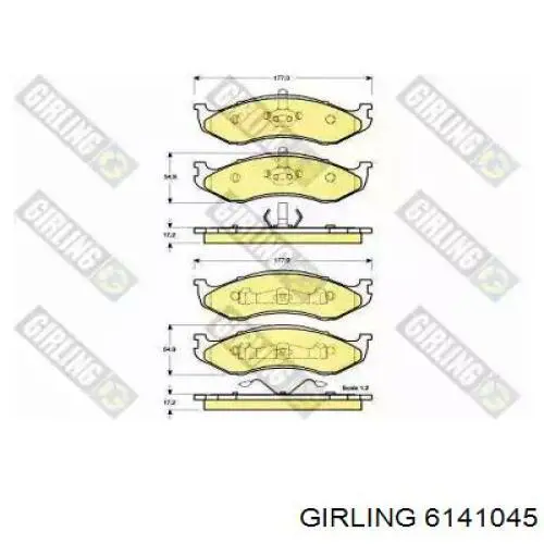 Передние тормозные колодки 6141045 Girling