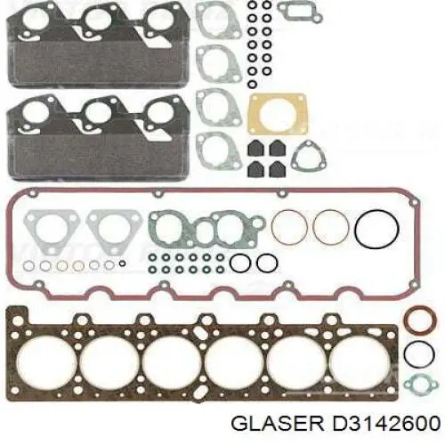 D3142600 Glaser комплект прокладок двигателя верхний
