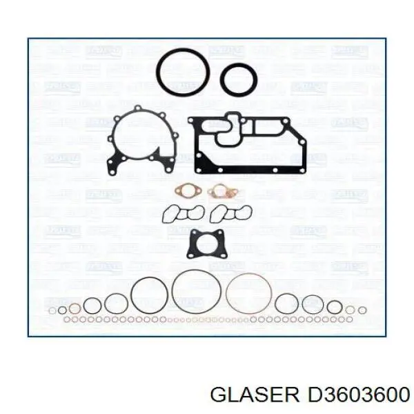 D3603600 Glaser комплект прокладок двигателя верхний