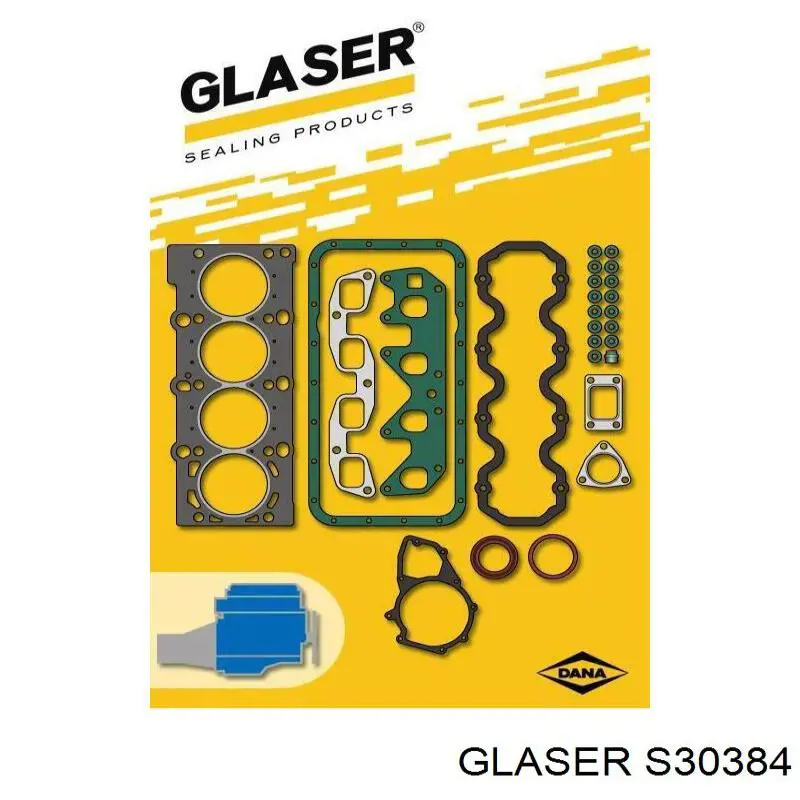 S30384 Glaser комплект прокладок двигателя полный