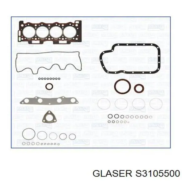 S3105500 Glaser комплект прокладок двигателя полный