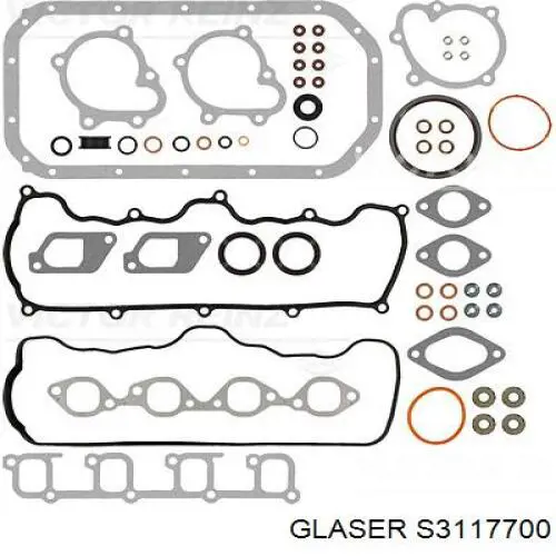 S3117700 Glaser комплект прокладок двигателя полный
