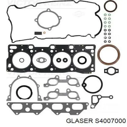 S4007000 Glaser kit de vedantes de motor completo