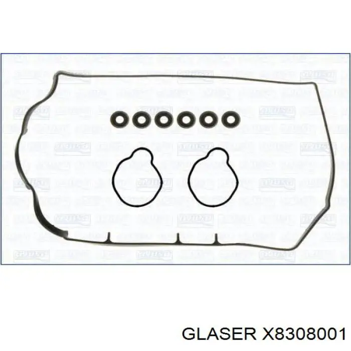 Junta de la tapa de válvulas del motor X8308001 Glaser