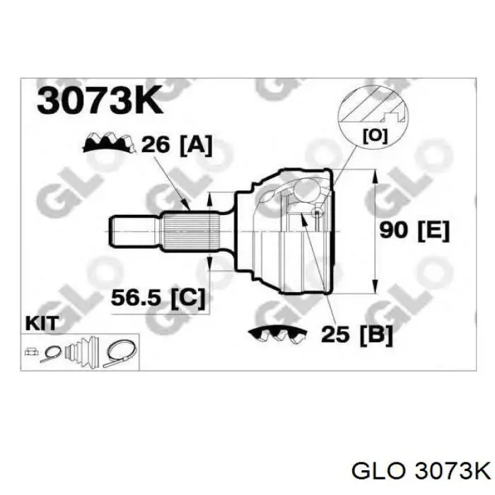 3073K GLO шрус наружный передний