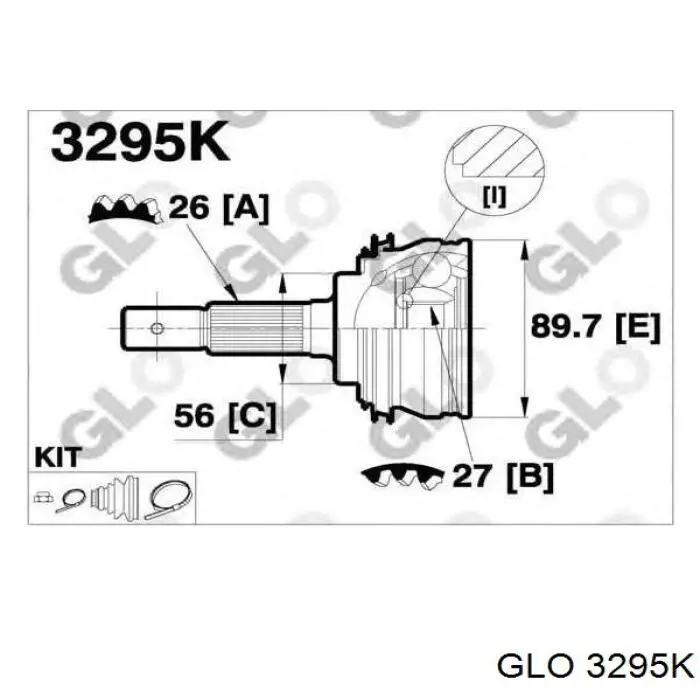 ШРУС наружный передний 3295K GLO