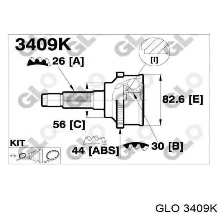 ШРУС наружный передний 3409K GLO