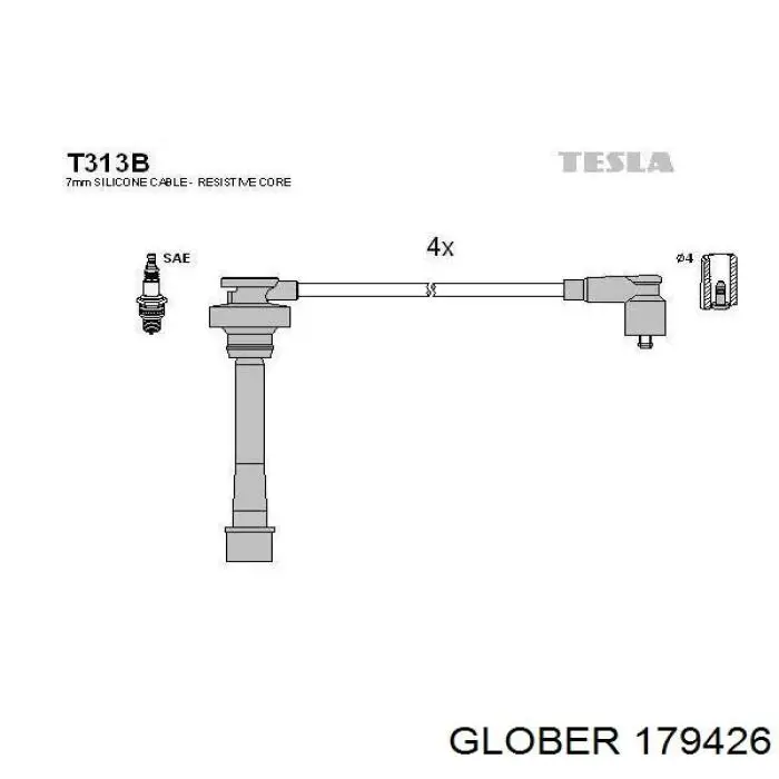179426 Glober провод высоковольтный, цилиндр №4