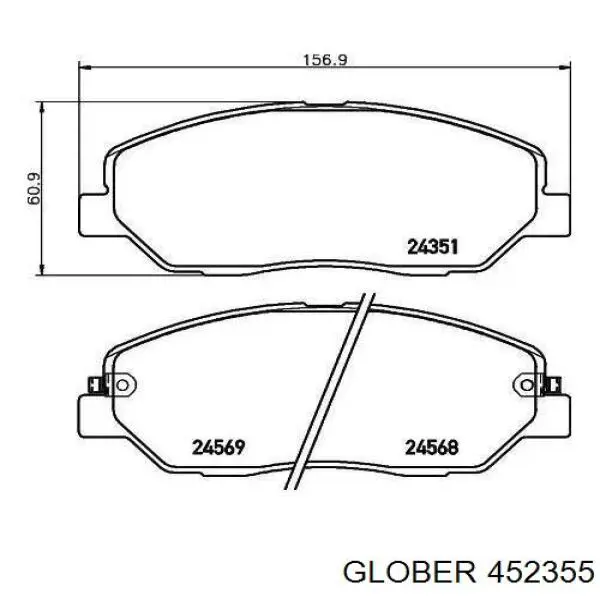 Колодки тормозные передние дисковые Glober 452355