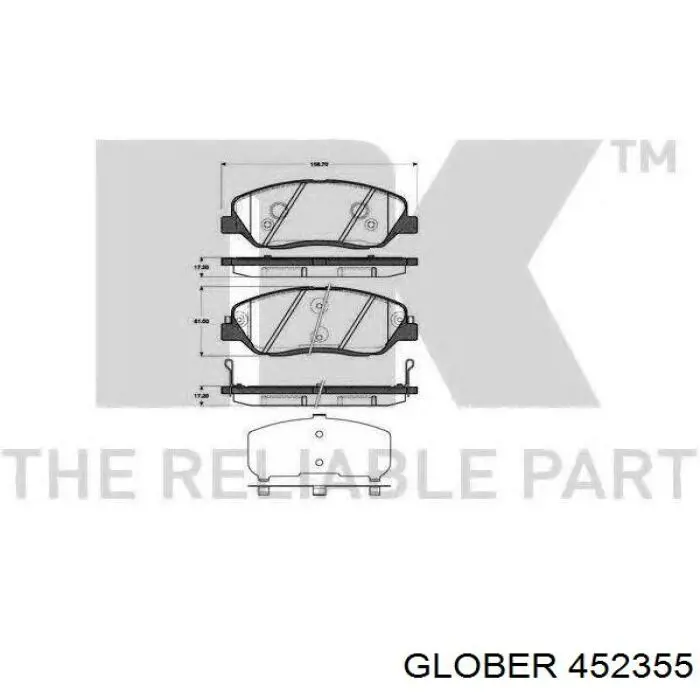 Колодки Glober 452355 цена, от 21.08 USD