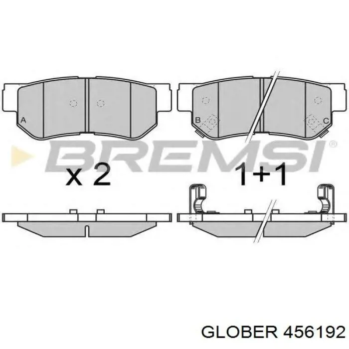 Задние тормозные колодки 456192 Glober