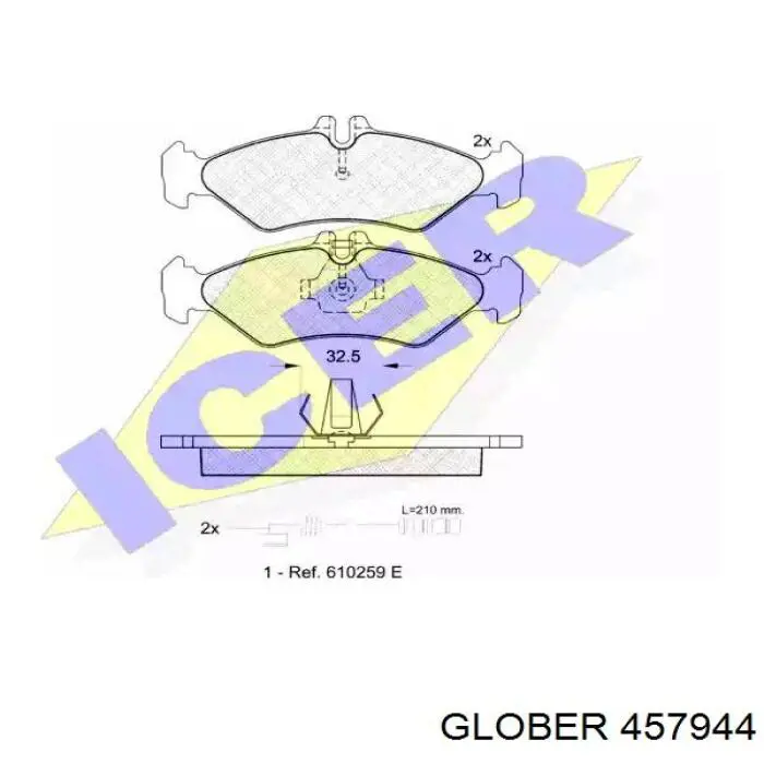 Задние тормозные колодки 457944 Glober