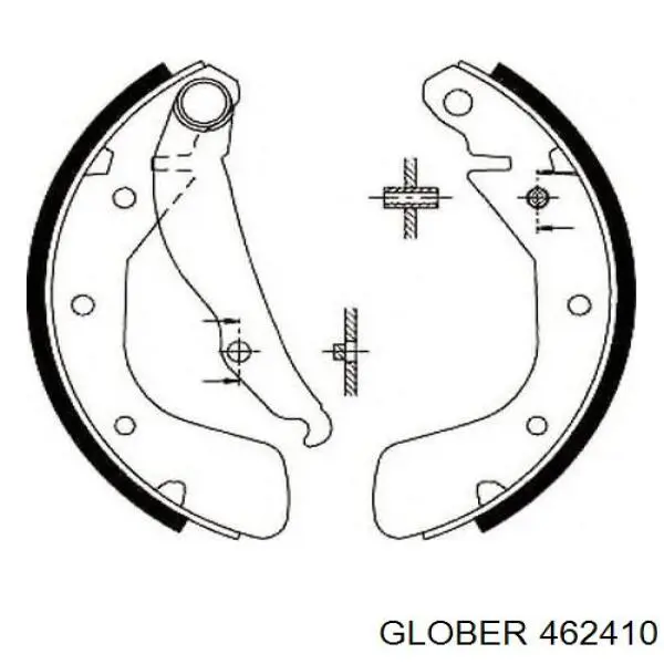 Задние барабанные колодки 462410 Glober