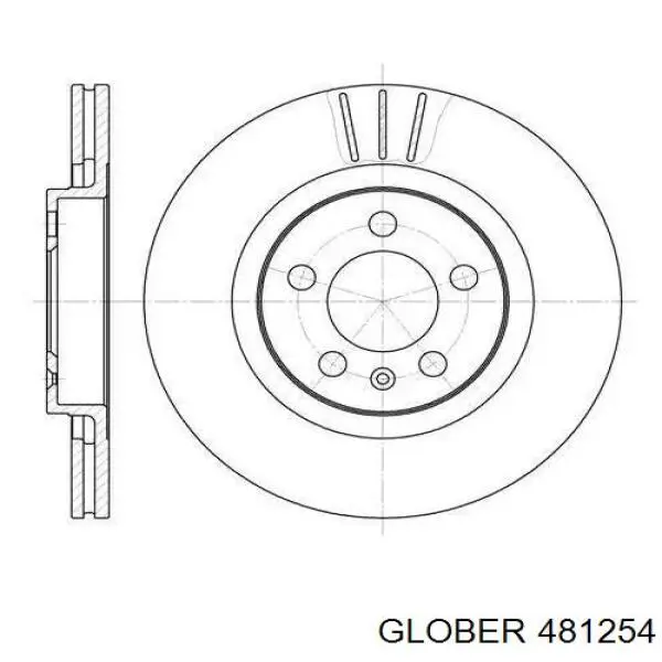 Freno de disco delantero 481254 Glober