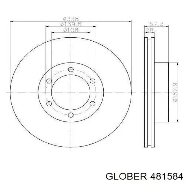 481584 Glober диск тормозной передний