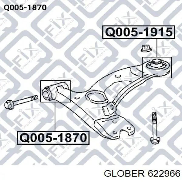 Купить 622966 Glober Сайлентблок нижний передней подвески