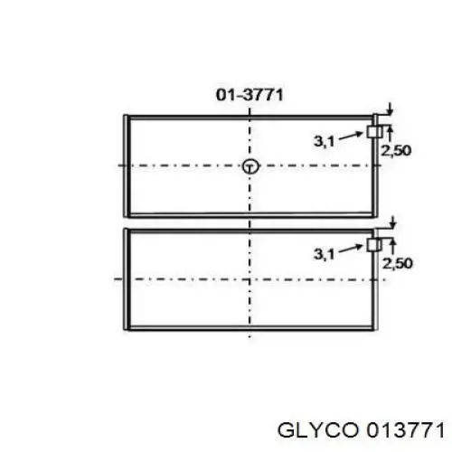 Вкладыши шатунные 013771 Glyco