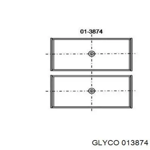 013874 Glyco вкладыши коленвала шатунные, комплект, стандарт (std)