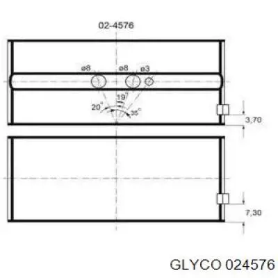 024576 Glyco вкладыши коленвала коренные, комплект, стандарт (std)