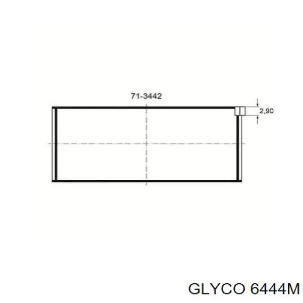 6444M Glyco вкладыши коленвала коренные, комплект, стандарт (std)