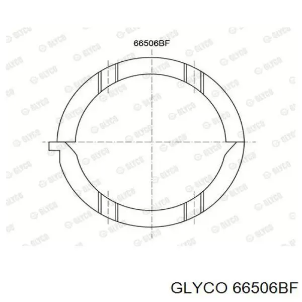 66506BF Glyco полукольцо упорное (разбега коленвала, STD, комплект)