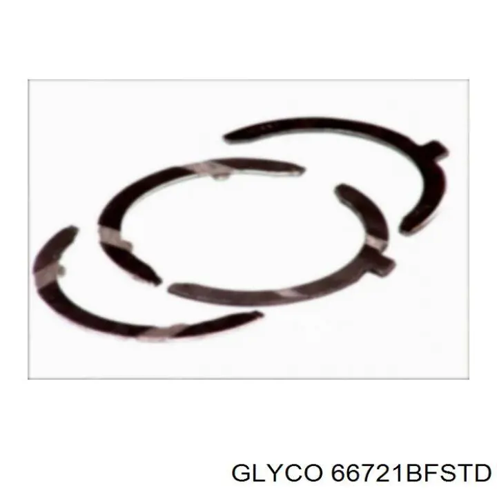 66721BF STD Glyco полукольцо упорное (разбега коленвала, STD, комплект)