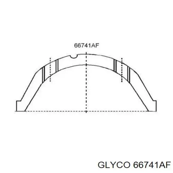 Полукольцо упорное (разбега) коленвала, STD, комплект 66741AF Glyco