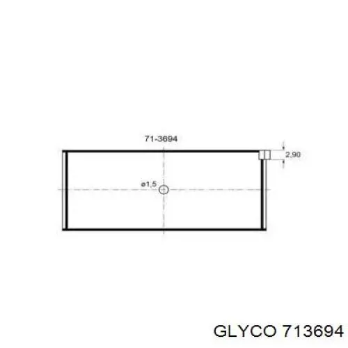 713694 Glyco вкладыши коленвала шатунные, комплект, стандарт (std)