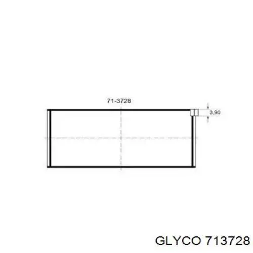 713728 Glyco вкладыши коленвала шатунные, комплект, стандарт (std)