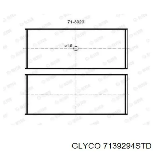 Вкладиші колінвала, шатунні, комплект, стандарт (STD) 7139294STD Glyco