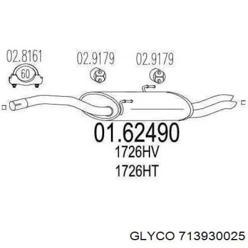 Вкладыши коленвала, шатунные, комплект, 1-й ремонт (+0,25) Glyco 713930025 цена, от 47.69 USD