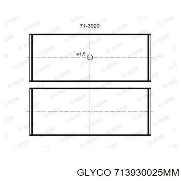 Juego de cojinetes de biela, cota de reparación +0,25 mm 713930025MM Glyco